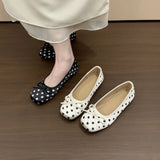 2026 New Polka Dot Women Ballet Flats Comfort Round Toe Shoes Street Style Soft Sole Ladies Eelgant Dress Slip on Loafers Shoes