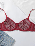 New Fashion Red lace set pretty Underwire set  Party is eye-catching lingerie Set stripe solid color Women set MR2864