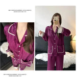 Spring and summer women's pajamas lace sweet cardigan long-sleeved suit home wear