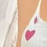 2 Pcs/Set Women Vest Pants Suit Homewear Sleepwear Outfit Bow Heart Print Sleeveless Shirring Edge Top Mesh Patchwork Trousers