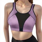 Women Sports Bra Sheer Mesh Patchwork Racerback Yoga Bra Breathable Quick Dry Workout Crop Top Gym Running Fitness Underwear