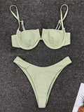 Underwired V-Bar Bikinis 2026 Polka Dot Bikini Women Swimsuit Female Swimwear Two Pieces Bikini Set Push Up Bathing Suit Swim