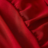 Elegant Transparent Red Lingerie Women's Underwear Sleepwear Lace Nightdress Panty Pijamas Sets Female Babydoll