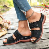 Vinatge Hollow Out Platform Sandals Women Lightweight Plus Size Wedges Sandles Woman Comfortable Thick Sole Casual Sandalias 43