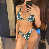 S - XL Sexy Floral Printed Brazilian Bikini Women Swimwear Female Swimsuit Two-pieces Bikini Set Bather Bathing Suit Swim V6475