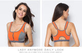 Sports Bra Women Front Zipper Double Inner Cup Push Up Patchwork Tops Female Yoga Fitness Shockproof Vest Sport Bras for Women