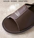 Big Size EU48 Indoor Slippers For Women Men Spring Summer House Shoes Soft Leather Anti-slip Open Toe Couples Home Floor Slides