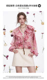 Ladies French ruffled chiffon shirt spring new temperament top