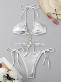 Extreme Mini Micro String Diamond Bikini Women Thong Swimwear Female Swimsuit Two Pieces Bikini Set Halter Bathing Suit Swim