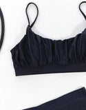2026 Wrinkled Ruched High Waist Bikini Women Swimsuit Female Swimwear Two Pieces Bikini Set High Cut Bathing Suit Swim Beachwear