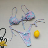 21 Colors New Sexy Bikini Women Solid Leopard Floral Print Swimwear Swimsuit Female Bandage Strap Beach Bikinis Set Bathing Suit