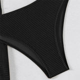 Brown Solid Swimwears Strapless Bandeau Bikinis Sets 3 Pieces Cover Up Sexy Swimsuit Woman 2026 Metal Buckled Bikini Beachwear