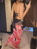 XS - L Floral Flowers With Skirt Bikini Female Swimsuit Women Swimwear Three-pieces Bikini set Bather Bathing Suit Swim V6788B