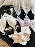 MOYISU Seamless French Bra Women Halterneck Lace Bustier One Cup Strappy Back Sexy Elegant Support CA Fast Delivery Comfort Wear