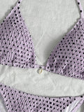 Sexy Purple Polka Dot Print Bikini Set Women Shell Pleate Push Up Bra Bandage Thong Swimsuit 2026 Summer Bathing Suit Swimwear