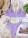 V-Bar Underwired Polka Dot Bikini 2025 Women Swimsuit Female Swimwear Two Pieces Bikini Set Ribbed High Cut Bathing Suit Swim