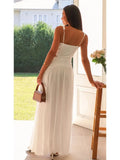 Foridol White Long Dress for Women V Neck Waist Cut Out Tank Beach Dresses New in Summer Spring Long Vestidos Casual Party Dress