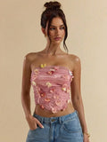 Summer women's tops sexy strappy bra tube top fishbone strappy top