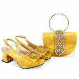 doershow Italian Shoe and Bag Set New 2024 Women Shoes and Bag Set In Italy YELLOW Italian Shoes with Matching Bag Hgv1-2