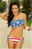DEKA Sexy Women Tassel Bikini Set Brazilian Striped Swimsuit Push Up Padded Bra Bathing Swimwear Beachwear Summer