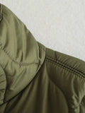 Quilted Argyle Coat Cape Rainproof Jacket Women Winter Jacket Army Green Casual Padded Loose Parkas Oversize Turtleneck Coat
