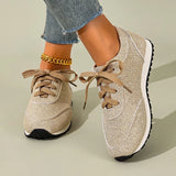 Plus Size 43 Leopard Print Platform Sneakers Women 2026 Breathable Lace Up Casual Flat Shoes Woman Non Slip Flats Walking Shoes