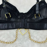 Toucheart Erotic Underwear Mesh See-through Patchwork Metal Chain Hot Girls Sexy Seductive Coquette Nightclub Party Dance Suit