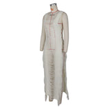 DEKA Women Knitted Tassel Beach Bikini Cover Up Backless Crochet Long Beach Dress Swimwear Side Split Hollow Out Sundress