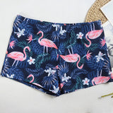 Women Two Pieces Vintage Print Rash Guard Swimwear Long Sleeve Shirt Shorts Surf Top Retro Print Running Shirt Split Swimsuit