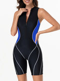 2026 Zipper Sleeveless Swimsuit Women One Piece Slim Swimwear Female Rush Guard Bathing Swimming Swim Surfing Suit Beachwear XXL
