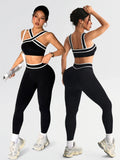 2 pcs Women Seamless Yoga Sets Jogging Outfit Sport Leggings Bra Sportswear Woman Gym Outfit Workout Set Yoga Clothes Activewear