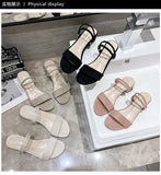 Women Sandals Chunky Heels Slides Summer 2026 Elegant Shoes Women Slipper Big Size 34-42 Fashion Summer Sandal Women