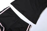 2026 New Women's Sexy Hot Girl Slim Fit Crop Top Shorts Set Solid Color Block High Waist Shorts Two Piece Outfit