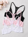 Womens Front Button Lace Bra Underwire Underwear Elegant Embroidery Trendy Breathable Casual Plus Size Lingeire A B C D E F Cup