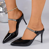 Elegant  Woman Pumps Sexy Pointed Toe Thin High Heels Fashion Slide Sandals Party  Slippers