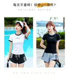 Split Swimsuit Women's Short Sleeved Conservative Cover Belly Slimming Professional Sports Sexy Hot Spring Two-piece Swimsuit