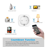 WiFi Smart Plug 16A/20A EU Smart Socket With Power Monitoring Timing Function Works with Tuya Smart Life App Voice Control