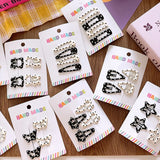 New polka dot hair clip black and white color clip girl versatile bangs clip hair accessory for short hair