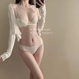 Corset Lingerie Set USA✨Pure Desire French Triangle Bra🌸Double Strap Lift✔Anti Sagging✔See-Through Cover✨Slimming Underwear