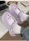 Fashion Mary Jane Garden Shoes Woman Platform Slippers Cute DIY Thick Sole Girls Summer Indoor Beach Slides Ladies Footwear