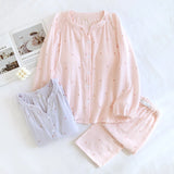 Maternity Pajamas Breastfeeding Clothes Woman Feeding Nightie Autumn Long Sleeve Sleepwear Women's Cotton Wear Pregnant