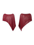 Women Loose See Through Boat Neck Off Shoulder Asymmetrical Crop Coverup Tops Spring Summer Holiday Beach Knitted Poncho