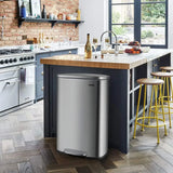 Stainless Steel Kitchen Step Trash Can With Foot Pedal
