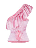 Women’s Sexy One Shoulder Bustier, Fashion Asymmetrical Corset Top, Boned Slimming Shapewear for Tummy Control