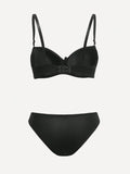 High Quality Sexy Lingerie Set For Women's Lace Up Steel Ring Push Ups 2-piece Set For Daily Underwear Set A2127