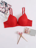 Beautiful Design Sexy Red Underwear Lace Underwire Back Buckle Bras Crop Top Shapewear Plus Size Women's Clothing A5100