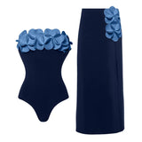 2026 New Retro One Piece Swimsuit Skirt Shoulder Strappy Swimsuit Print Floral Swimwear Women Slimming Bathing Suit Beach Wear