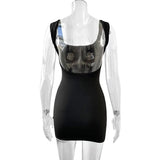 Sexy  Strap Mini Dress New Summer Women Club Party Dresses Female Camisole Solid Black White Sheath Sundress