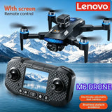 Lenovo M6 GPS Foldable Drone 8K Dual Camera 5G WIFI FPV Brushless Optical Flow Obstacle Avoidance Screen RC Quadcopter Drone