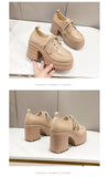 Spring Women Pumps Black Loafers Chunky 10CM High Heels High Platform British Autumn Ladies Thick Bottoms Shoes 2026 New